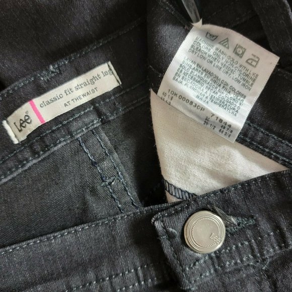 Lee Jeans Womens 18 Short Black Classic Fit Straight Leg At The Waist 37 x 29 - Picture 11 of 11